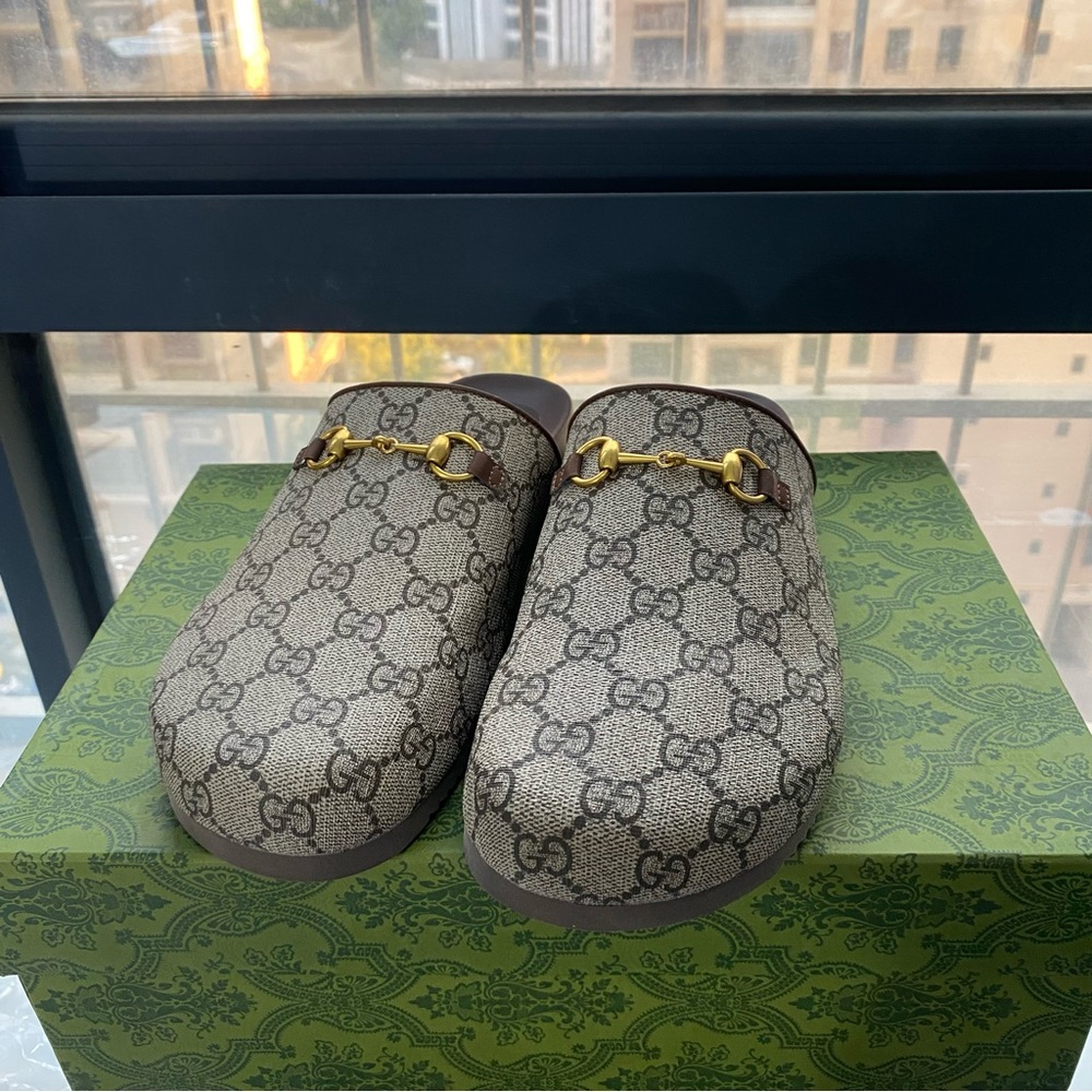 Gucci Brown and Gold Women's Slippers